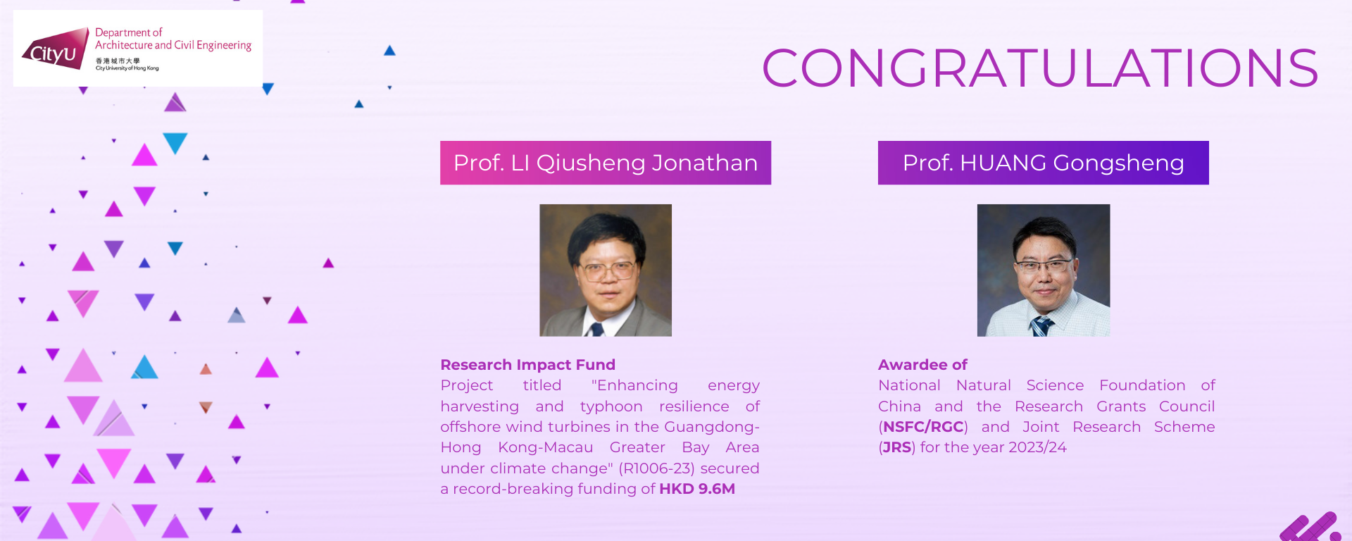 Prof. Li (RIF) & Prof. Huang (NSFCRGC+JRS)
