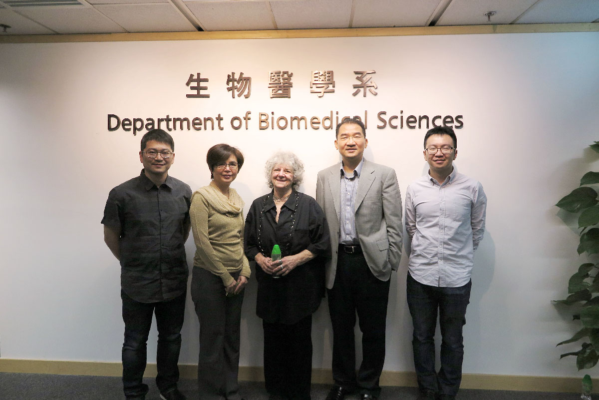 (From left) Dr Terrence Lau, Professor Shuk Han Cheng, Professor Ada Yonath, Professor Michael Yang and Dr Linfeng Huang