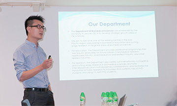 Dr Eddie Ma, Assistant Head of BMS, gave an overview of the development plan and research activities of the department.