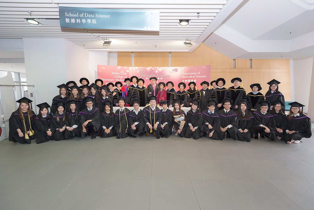 Graduates and Procession Members gathered for a group photo at tea-reception after Graduation Ceremony.