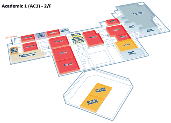 map of Academic 1 (AC1) - 2/F