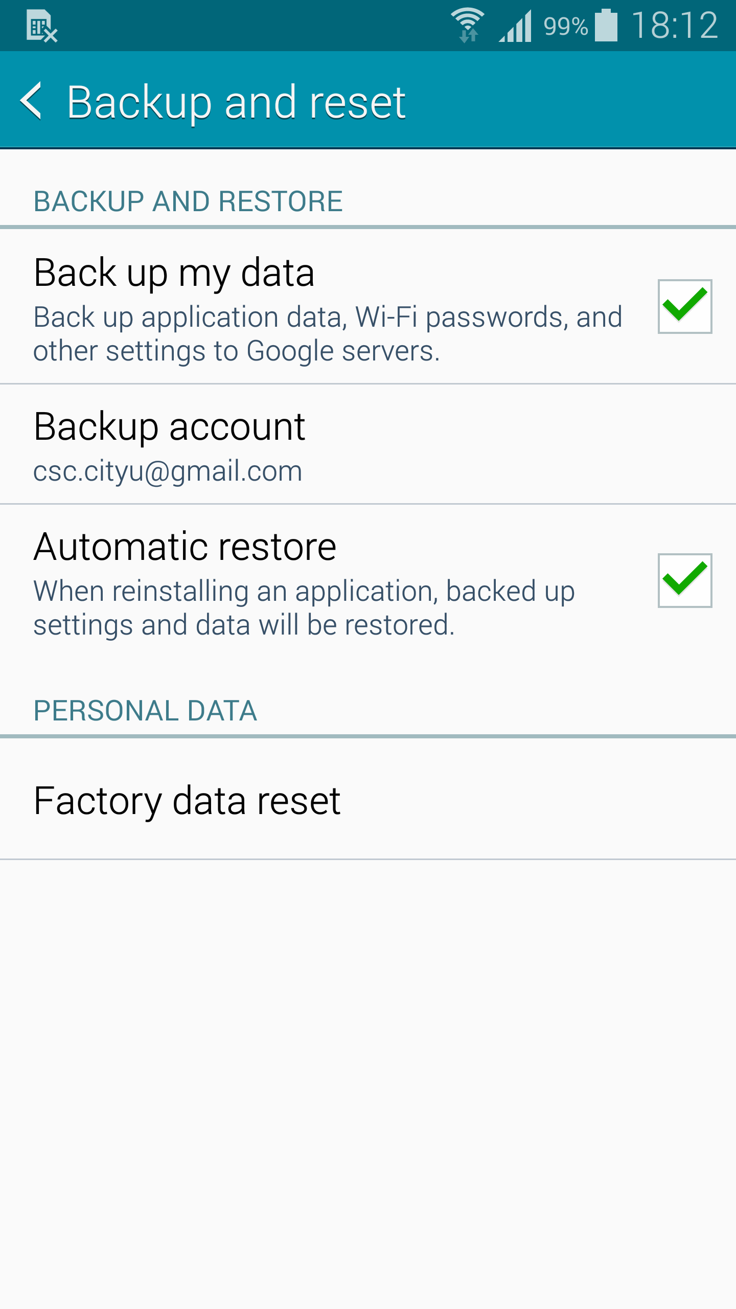Android reset device