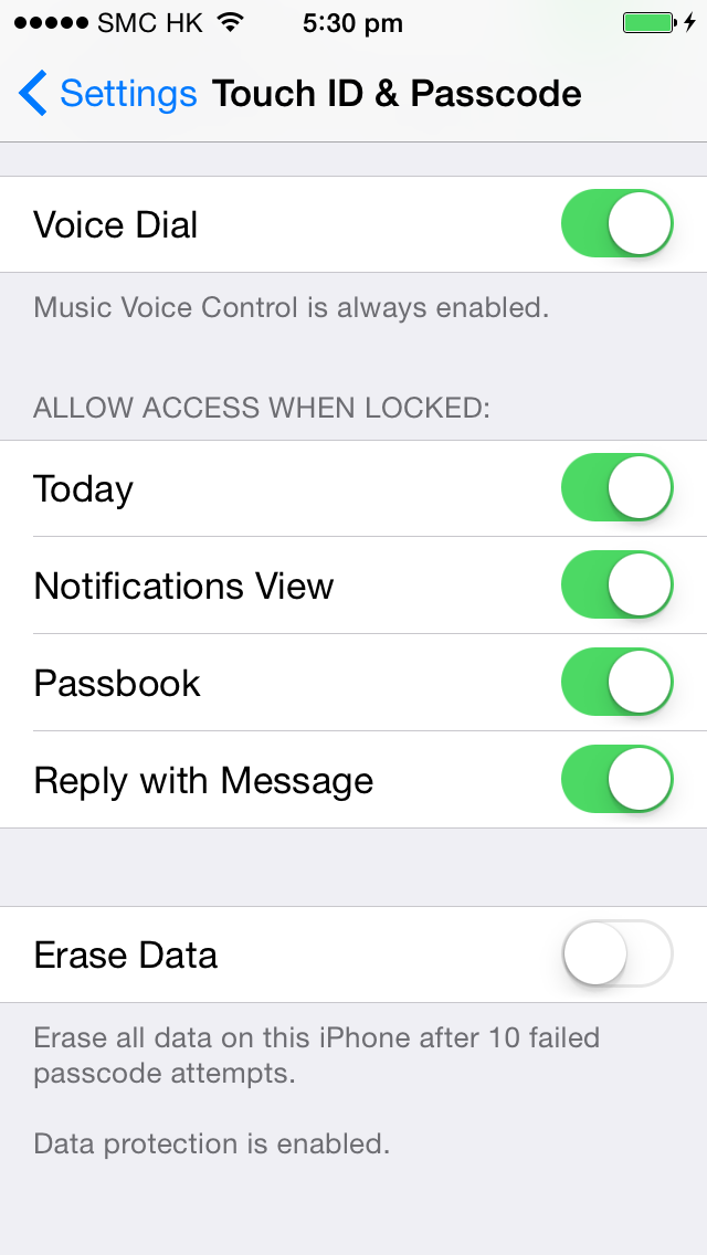iOS enable encryption