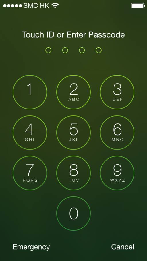 iOS screen lock