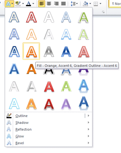 New Art Effects in WordArt