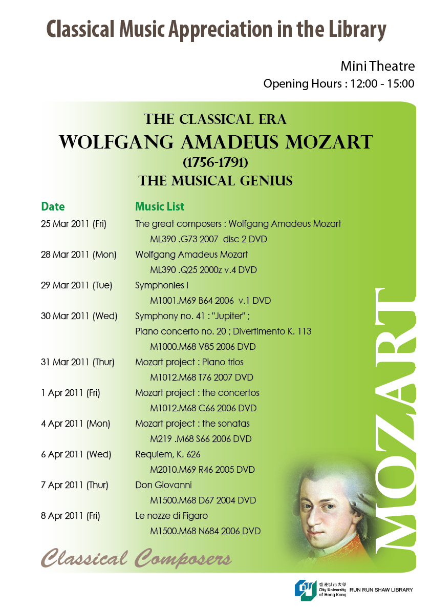 Great Composers of the Eras: Classical Era -- W. A. Mozart