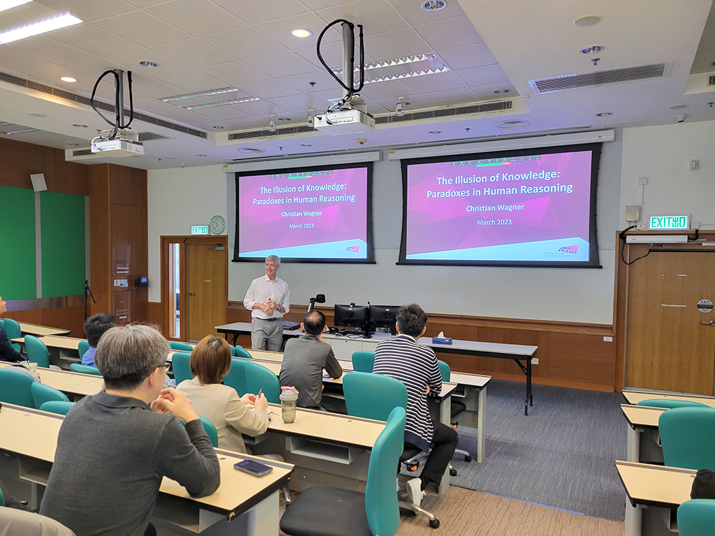 Professor Christian Wagner gave his seminar on “The Illusion of Knowledge: Paradoxes in Human Reasoning”.