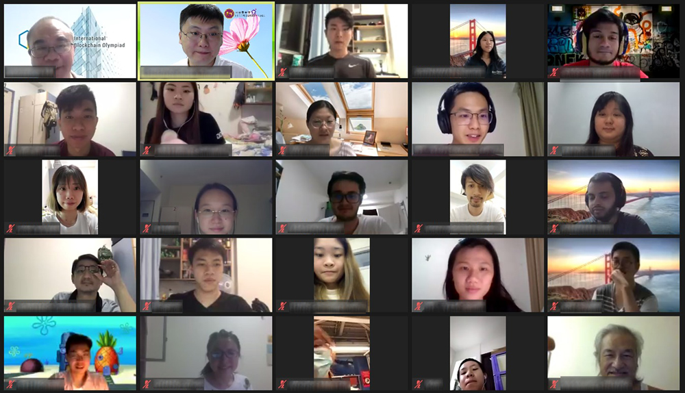 Group selfie photo with Dr. Lawrence MA at the online SPECIAL Hall Night Talk in October 2020.