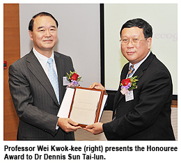 Business leaders received Beta Gamma Sigma CityU Chapter Honouree Awards