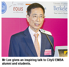 Former legislator discusses harmony issues with EMBA alumni and students