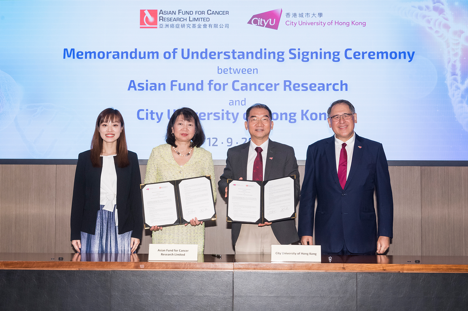CityU and Asian Fund for Cancer Research sign MoU to jointly promote biomedical innovation and entrepreneurship