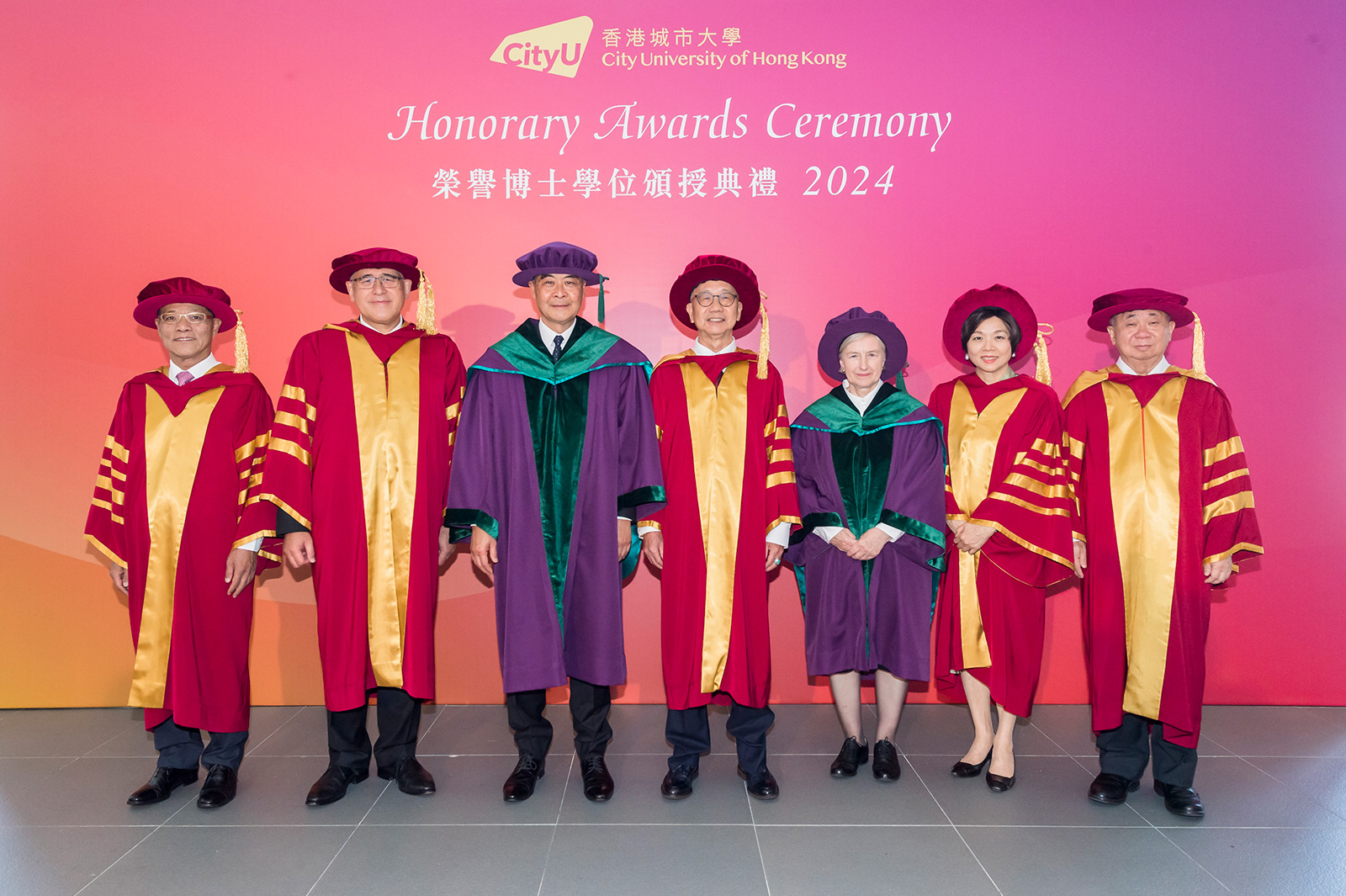 Three distinguished persons conferred honorary doctorates at CityUHK
