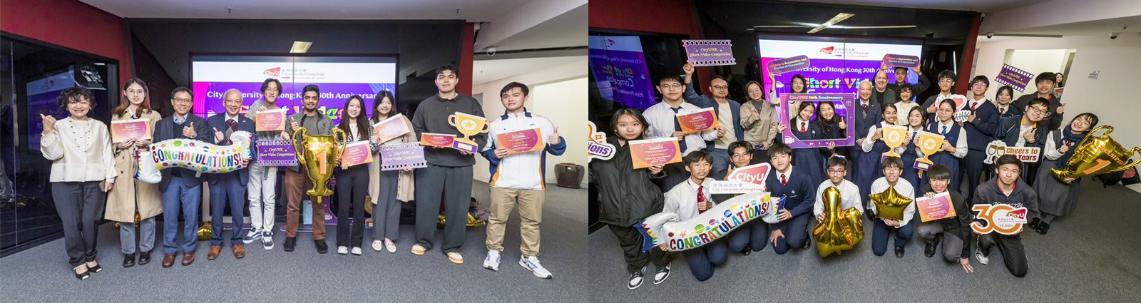 The award-winning teams celebrate their achievements with the honourable guests at the ceremony.