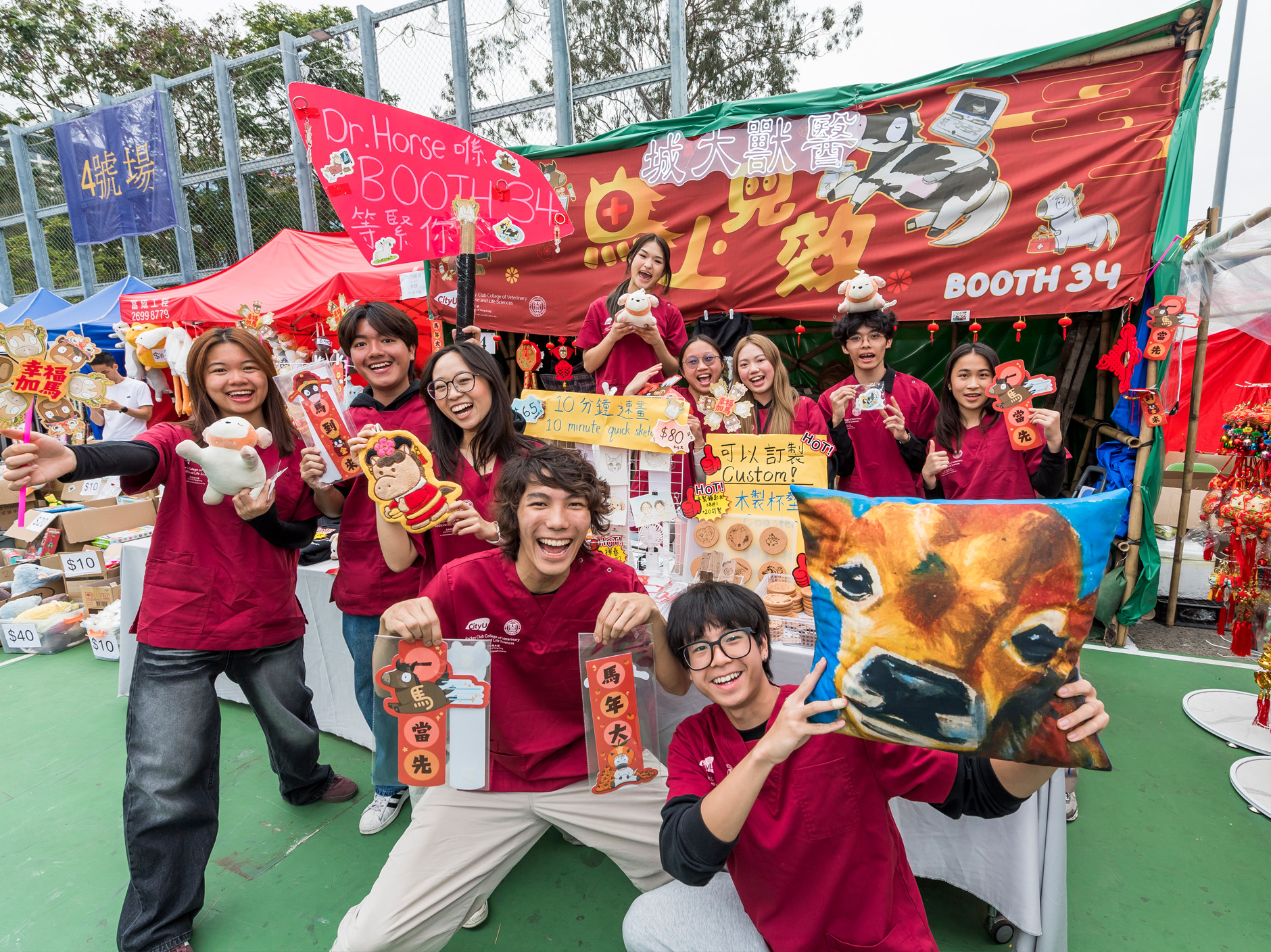 CityUHK veterinary students promote animal welfare with self‑designed "Dr Horse" stall at Victoria Park Lunar New Year Fair