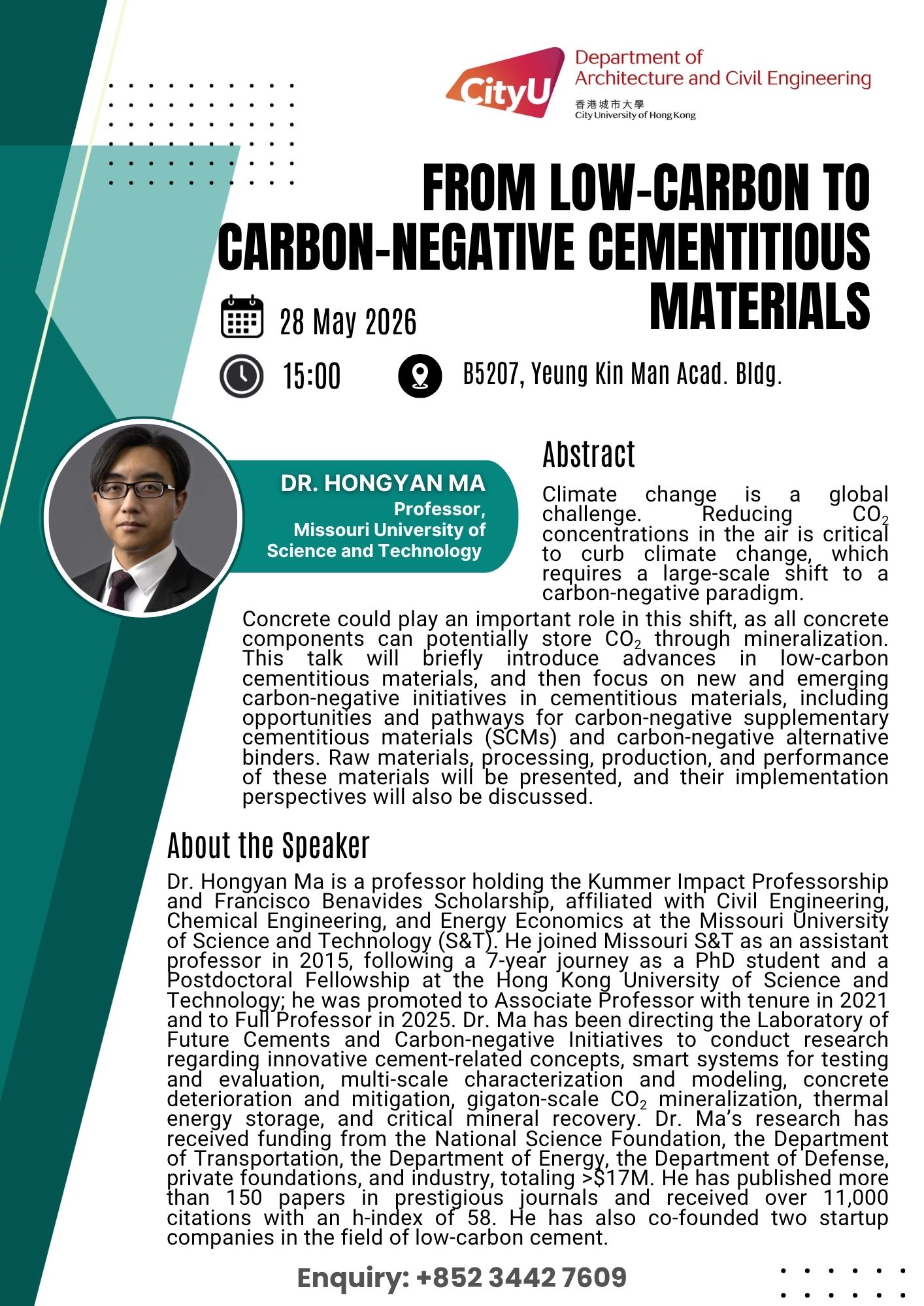 Dr Hongyan Ma seminar