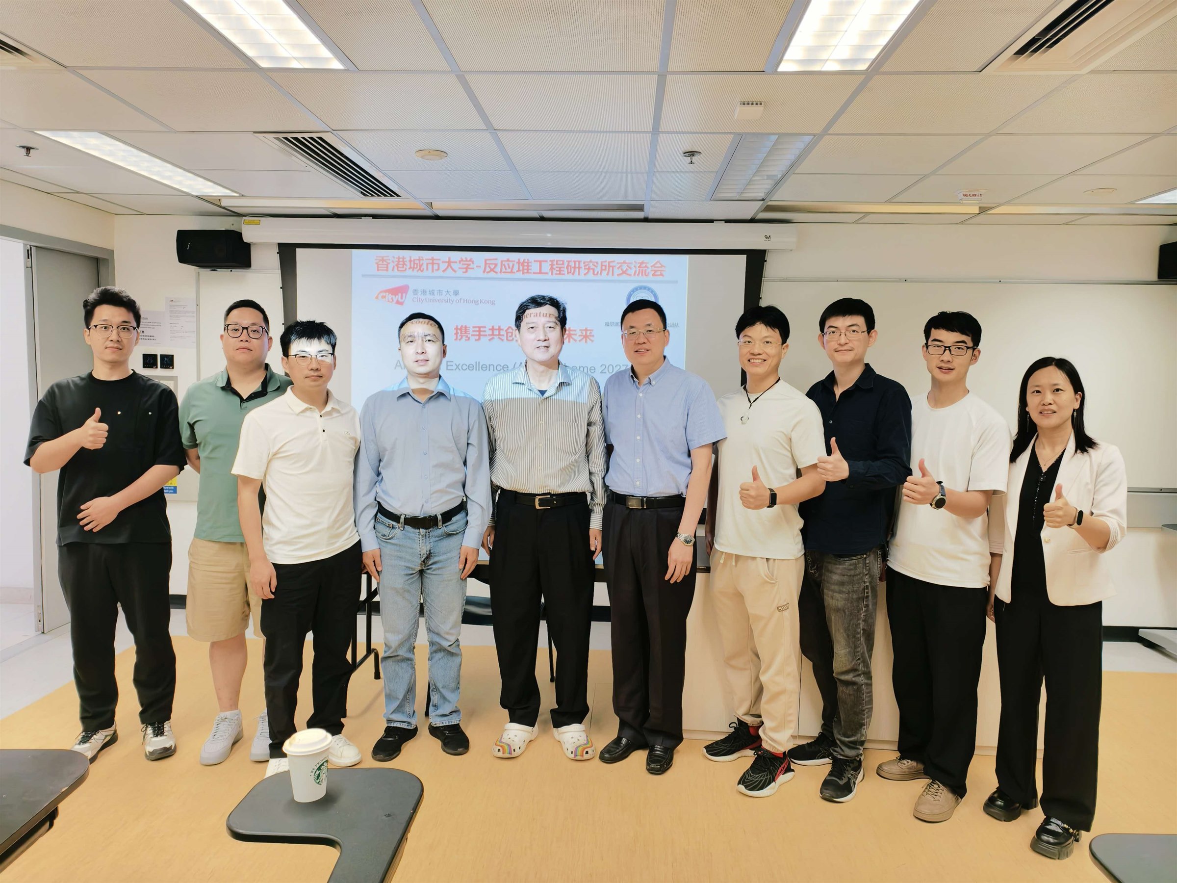 Professor Tian Ruifeng’s Harbin Engineering University team and ANSD members after an academic exchange at CityUHK