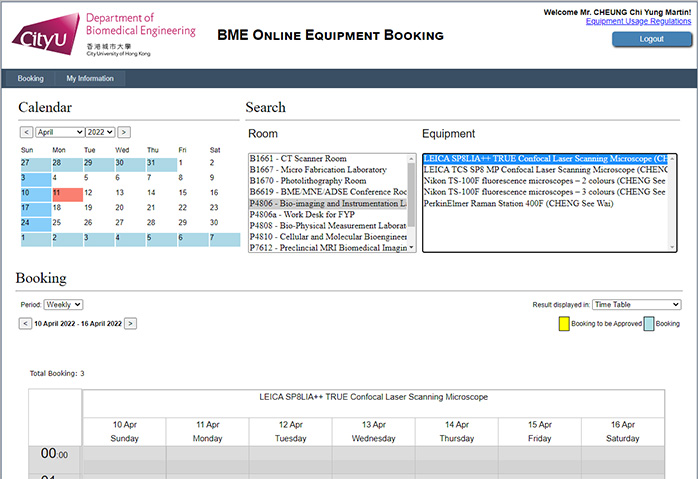 Equipment Booking System