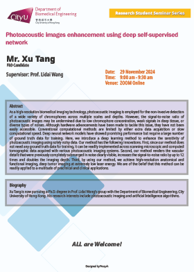 Photoacoustic images enhancement using deep self-supervised network