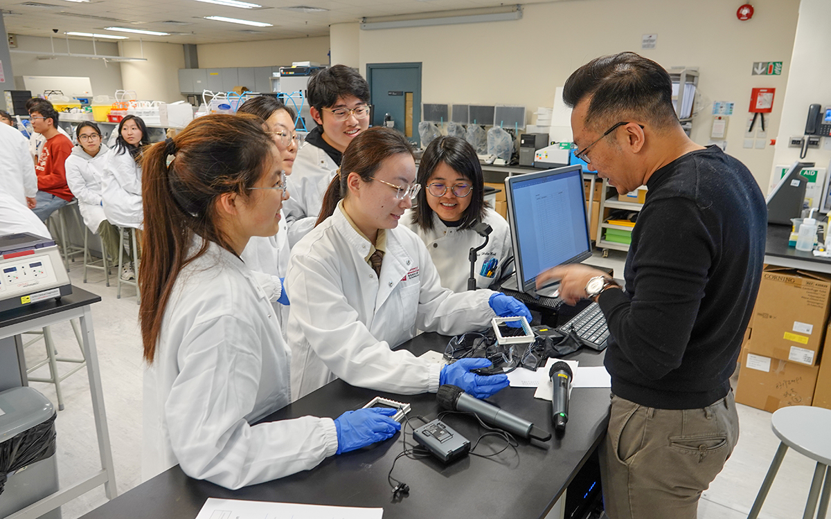 Students gain practical experience during an interactive laboratory session led by BMS faculty and technical staff.