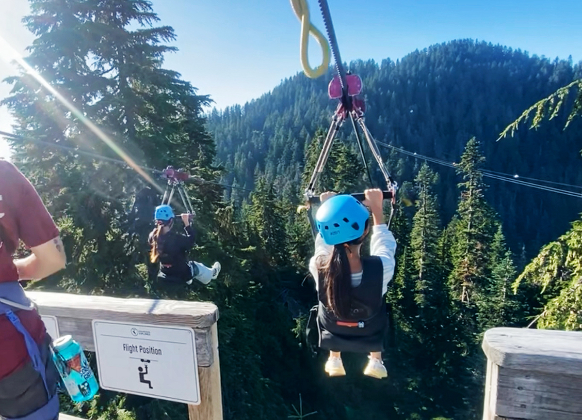 Zip Lining on Grouse Mountain.