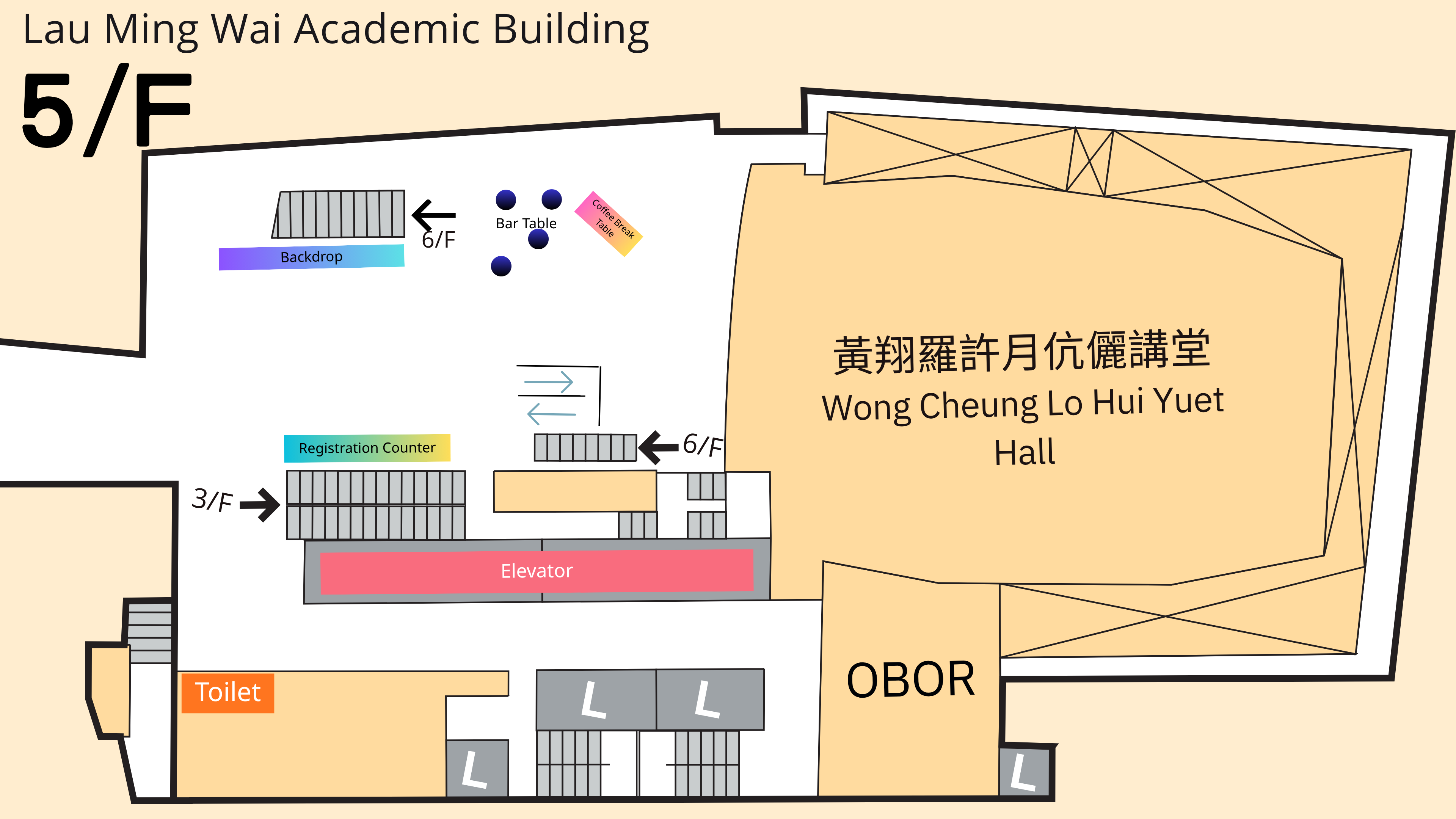 Lau Ming Wai Academic Building - 5th Floor Floor Plan