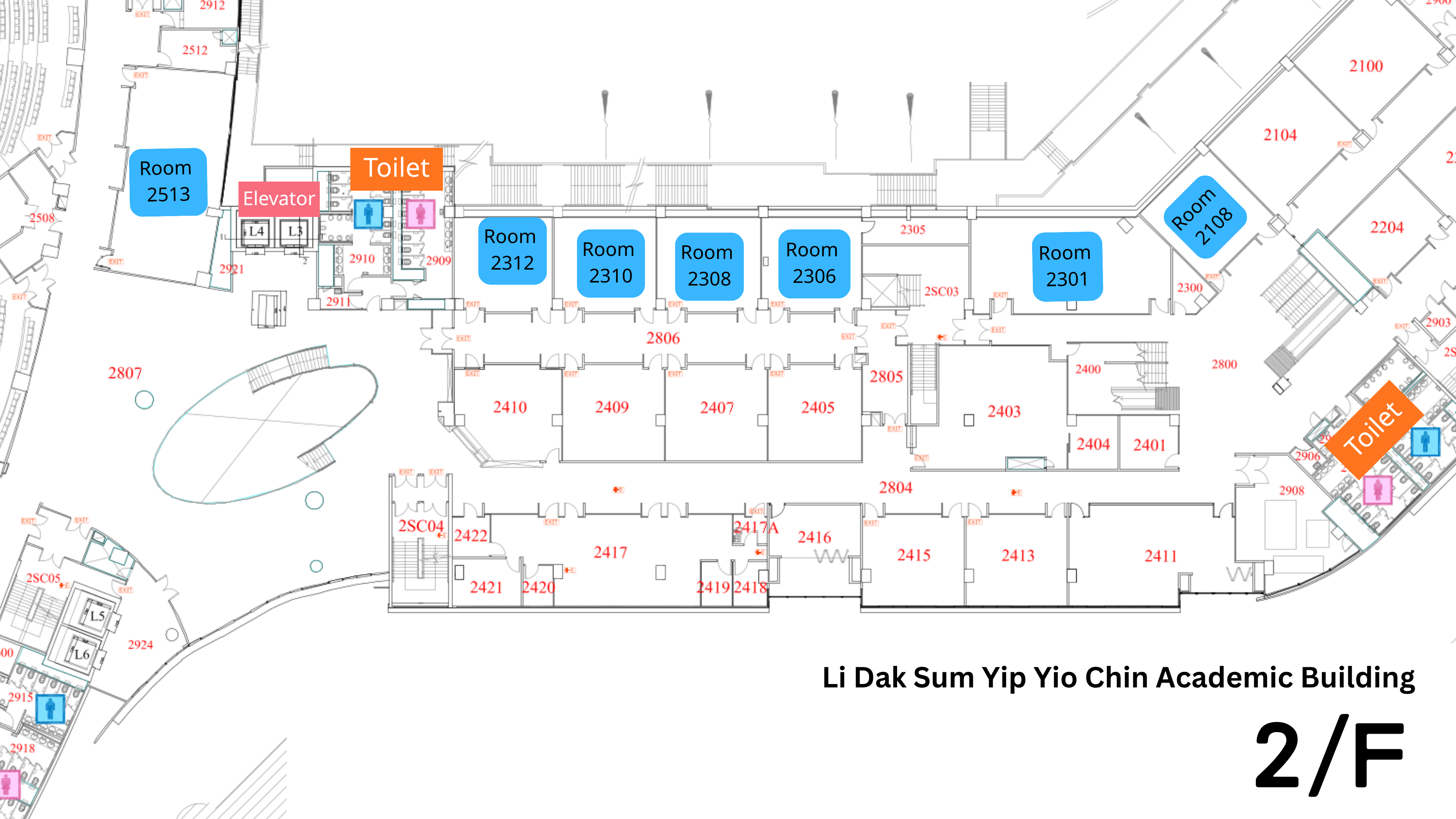 Li Dak Sum Yip Yio Chin Academic Building - 2nd Floor Floor Plan
