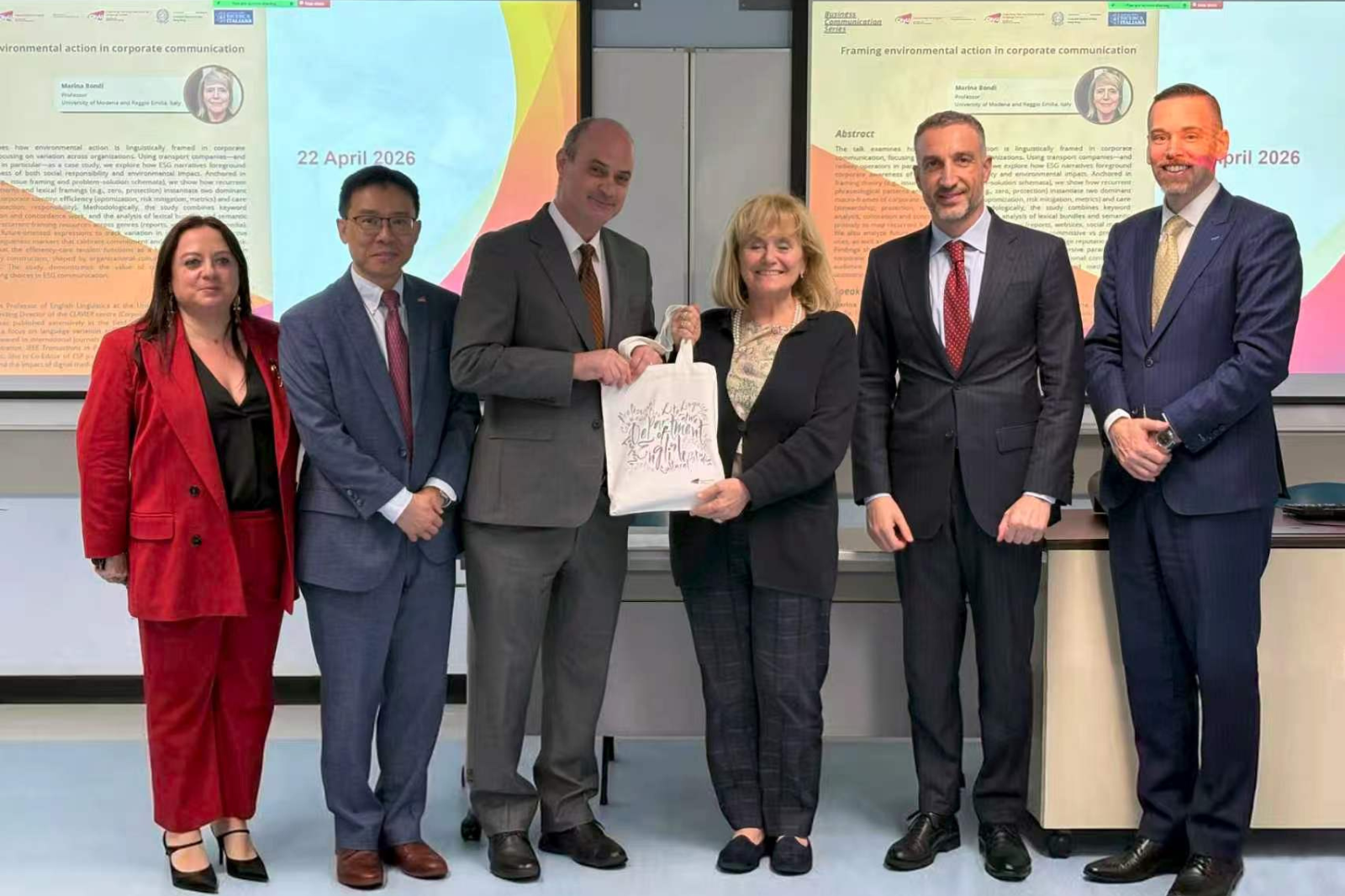 The Department of English’s New Frontiers in Professional Communication Lab (NFPC) Hosts Seminar About Sustainability Communication And Celebrates Collaborations With Italy