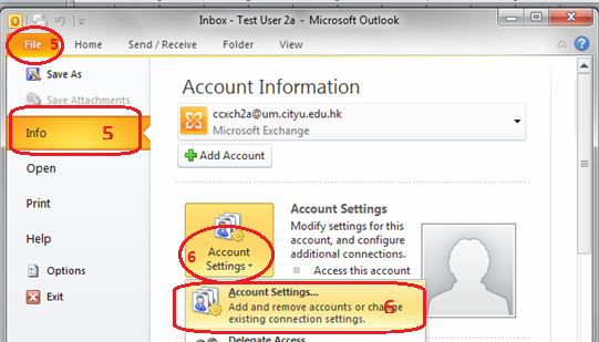 Account setting