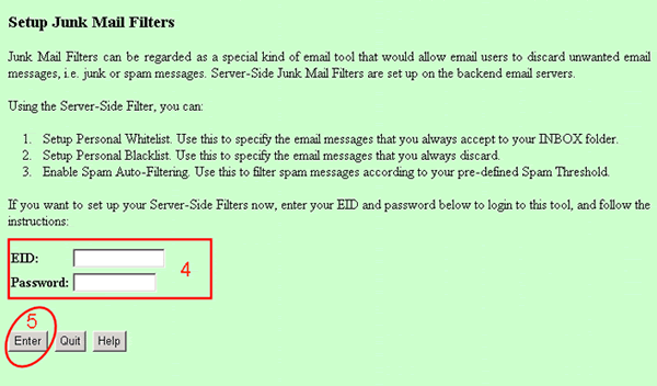 Key in "EID" and "Password"