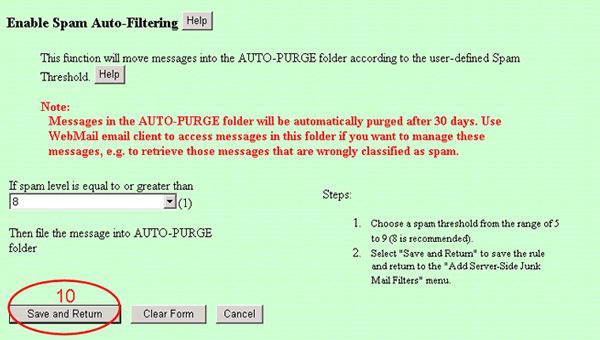 Click "Save and Return"