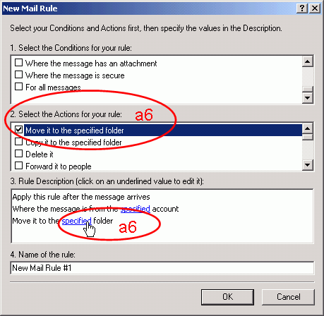 Select the Actions for your rule