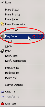 Select "Play Sound" 