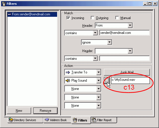 Select you source of sound file accordingly