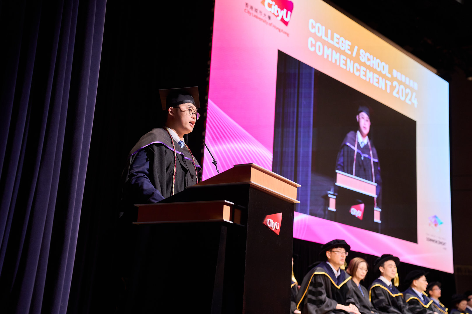 Bachelor of Science in Computing Mathematics graduate representative Mr. Zhenda Shen.