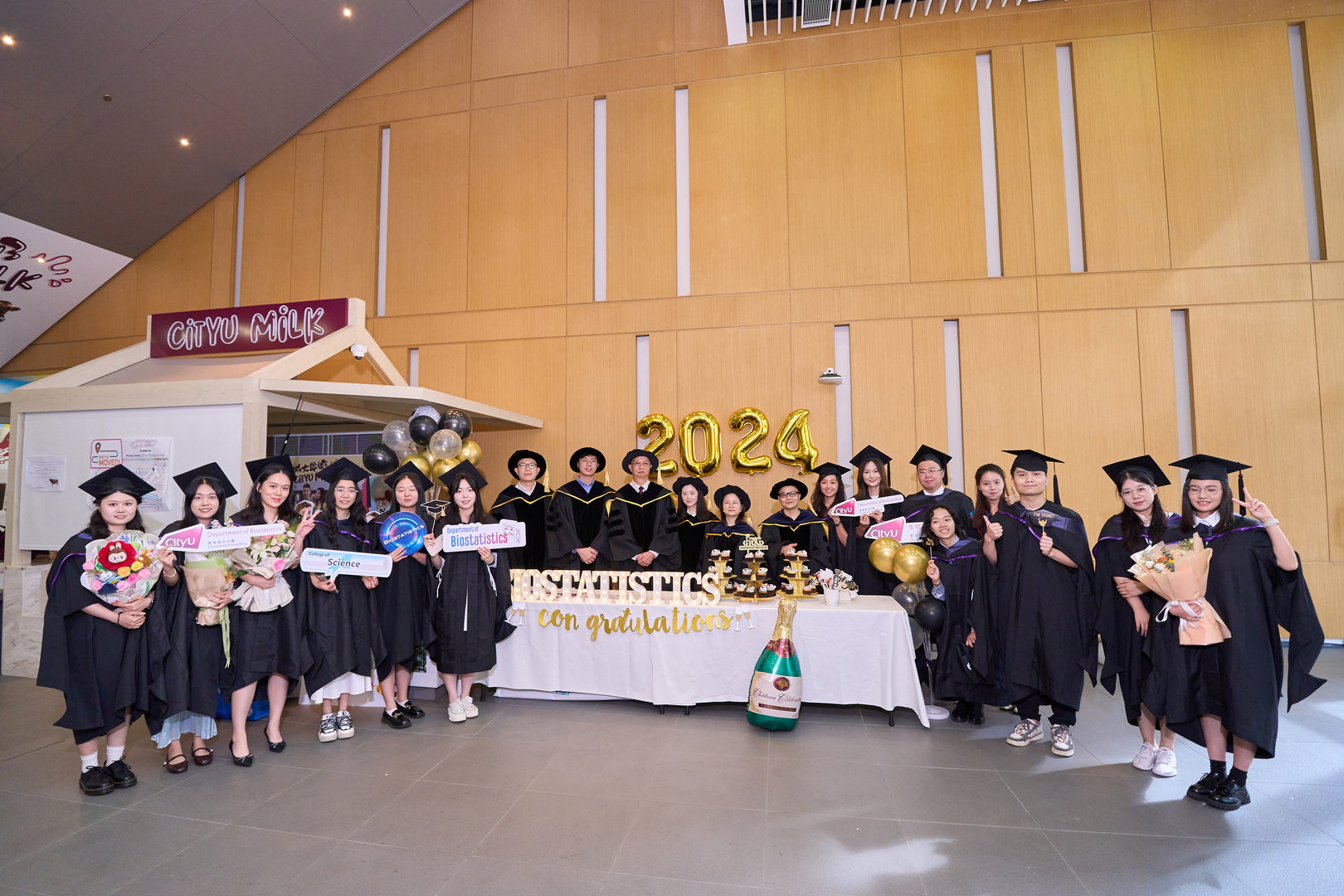 Graduates of Master of Science in Biostatistics and faculty members.