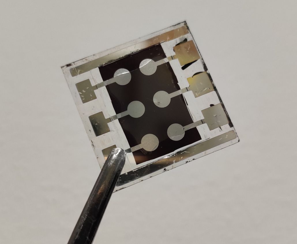 Photo of perovskite solar cells with novel SAM. (Photo credit: Prof. Zhu Zonglong’s research group / City University of Hong Kong)