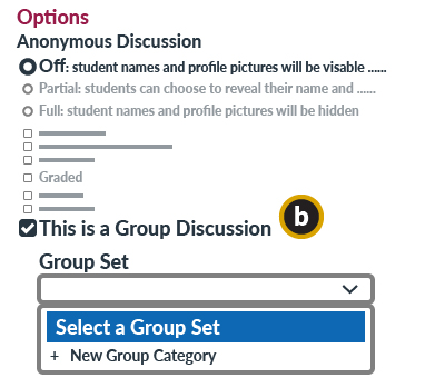 Select the 'This is a Group Discussion' option in a non-anonymous discussion