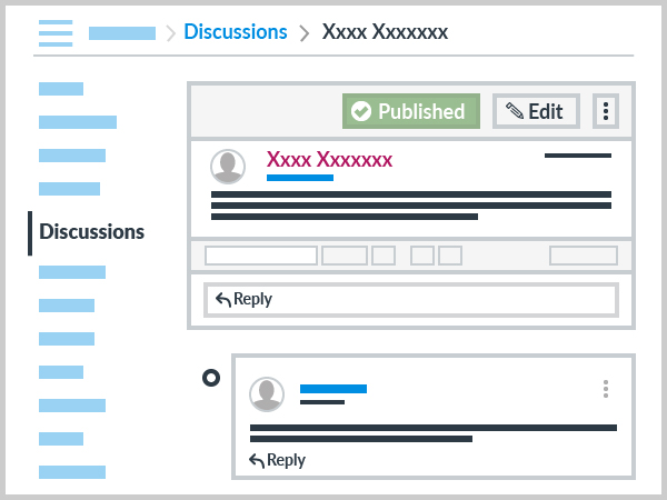 A discussion in Canvas course