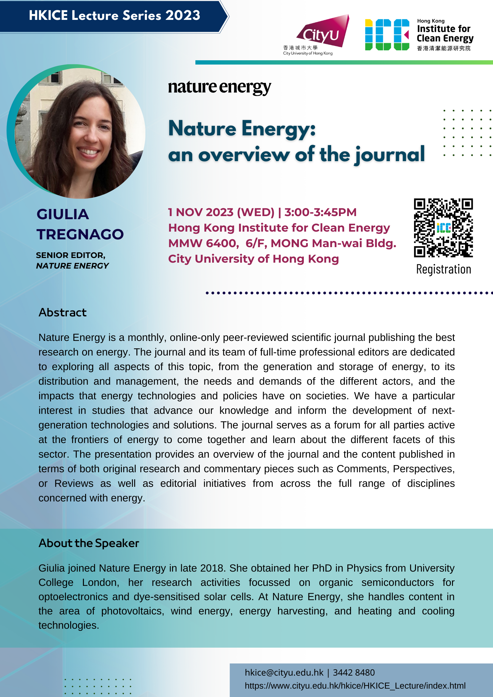HKICE Lecture Series Featuring Dr. Giulia Tregnago