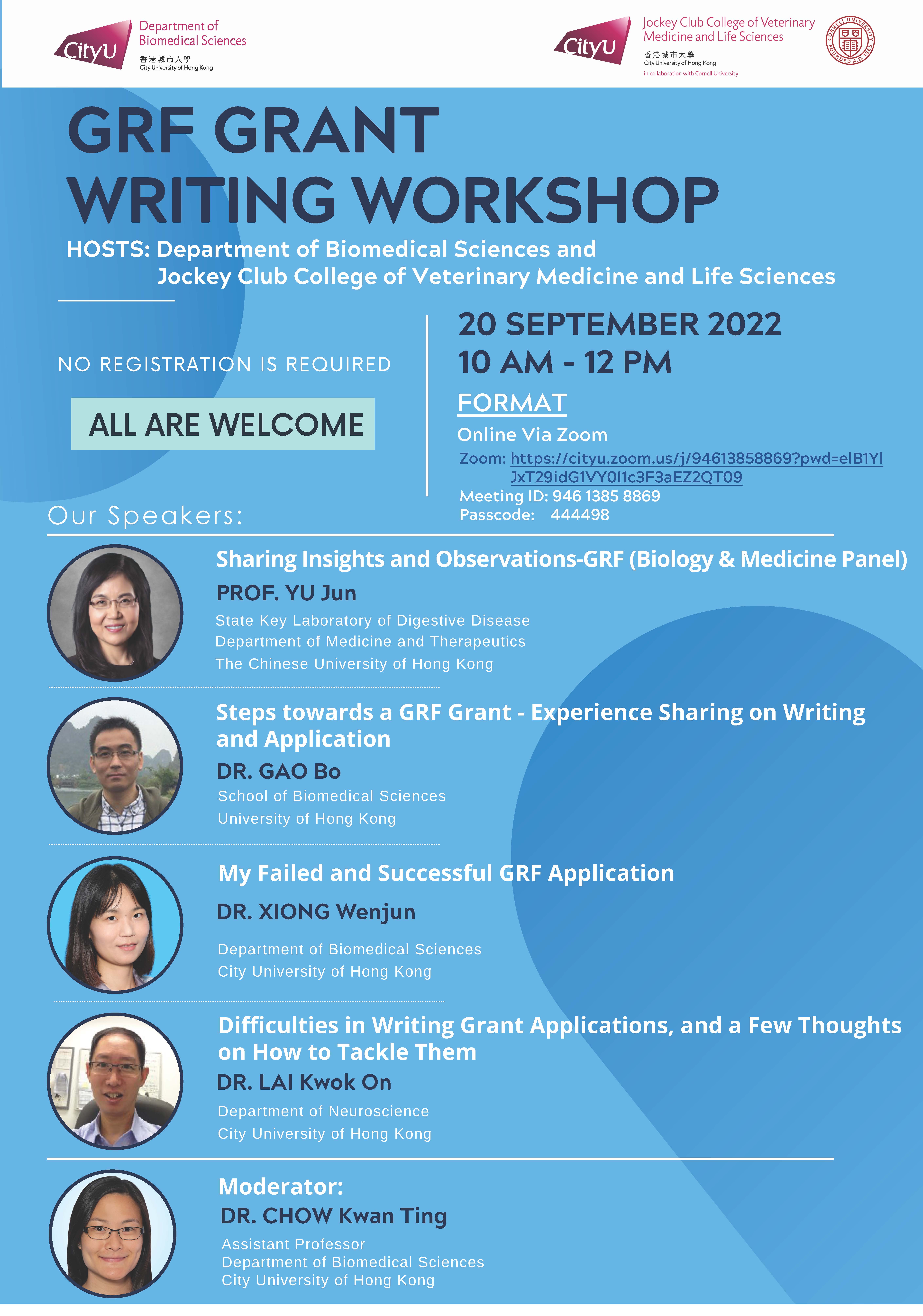GRF Grant Writing Workshop