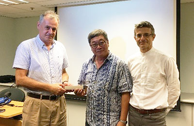 From left to right: Professor Michael Reichel, Dean, College of Veterinary Medicine and Life Sciences; Professor Frederick Leung; and Professor Dirk Pfeiffer, Chair Professor of One Health, Department of Infectious Diseases and Public Health and Director, Centre for Applied One Health Research and Policy Advice