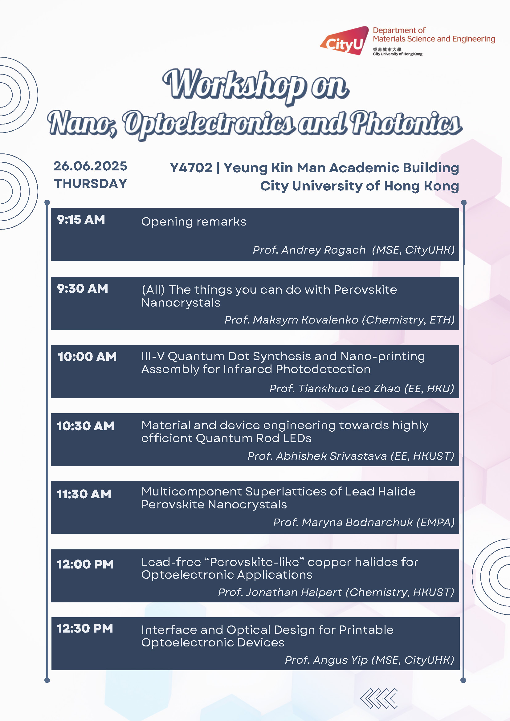 Workshop on Nano, Optoelectronics and Photonics (26 June 2025)