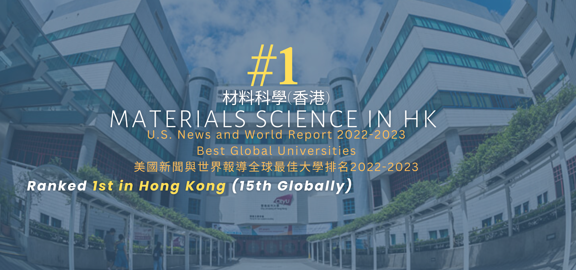 CityU Ranked No. 1 in Hong Kong in the U.S. News & World Report Best Global Universities in Materials Science