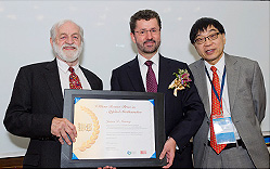 (From left): Professor James Murrary, Mr William Benter and Professor Roderick Wong