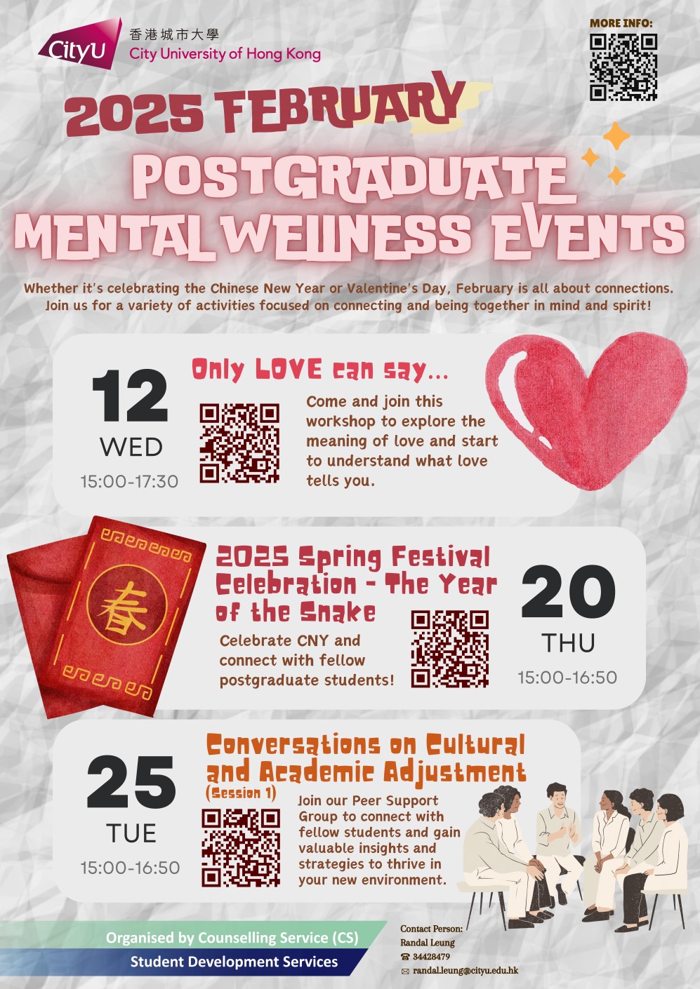 February Postgraduate Mental Wellness Events