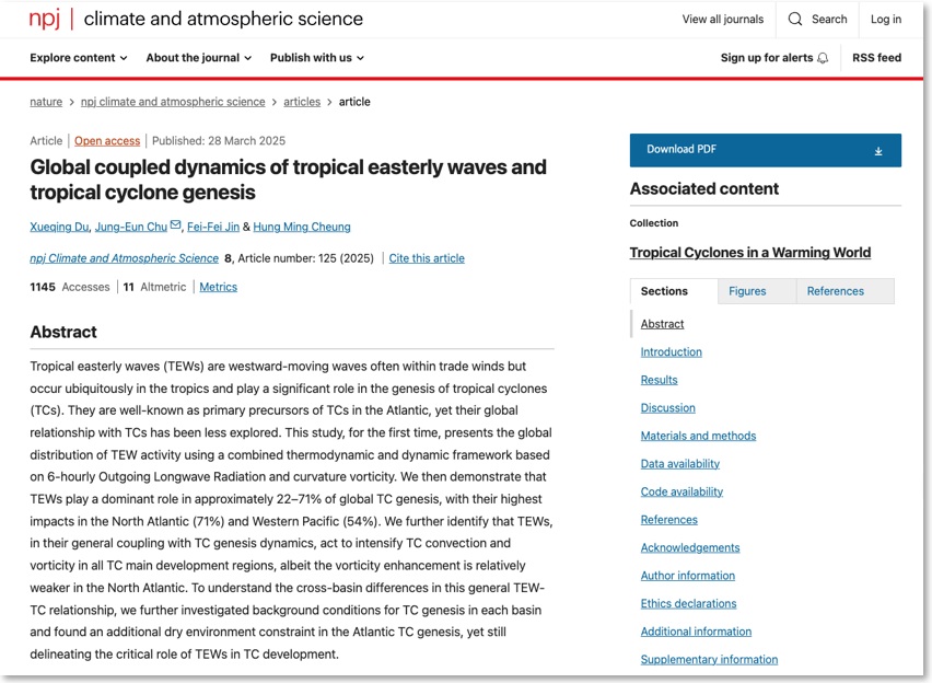 Tropical Easterly Waves on Cyclone Formation