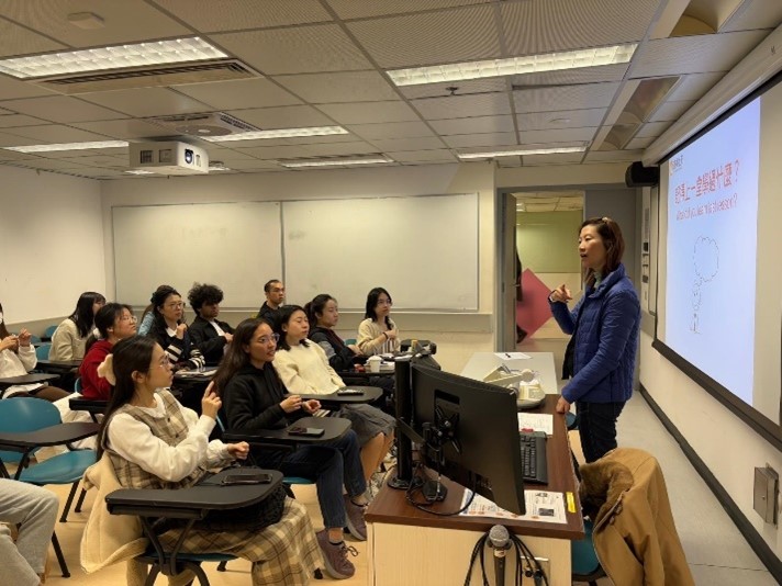 The deaf instructor was reviewing the sign language taught in the last lesson.