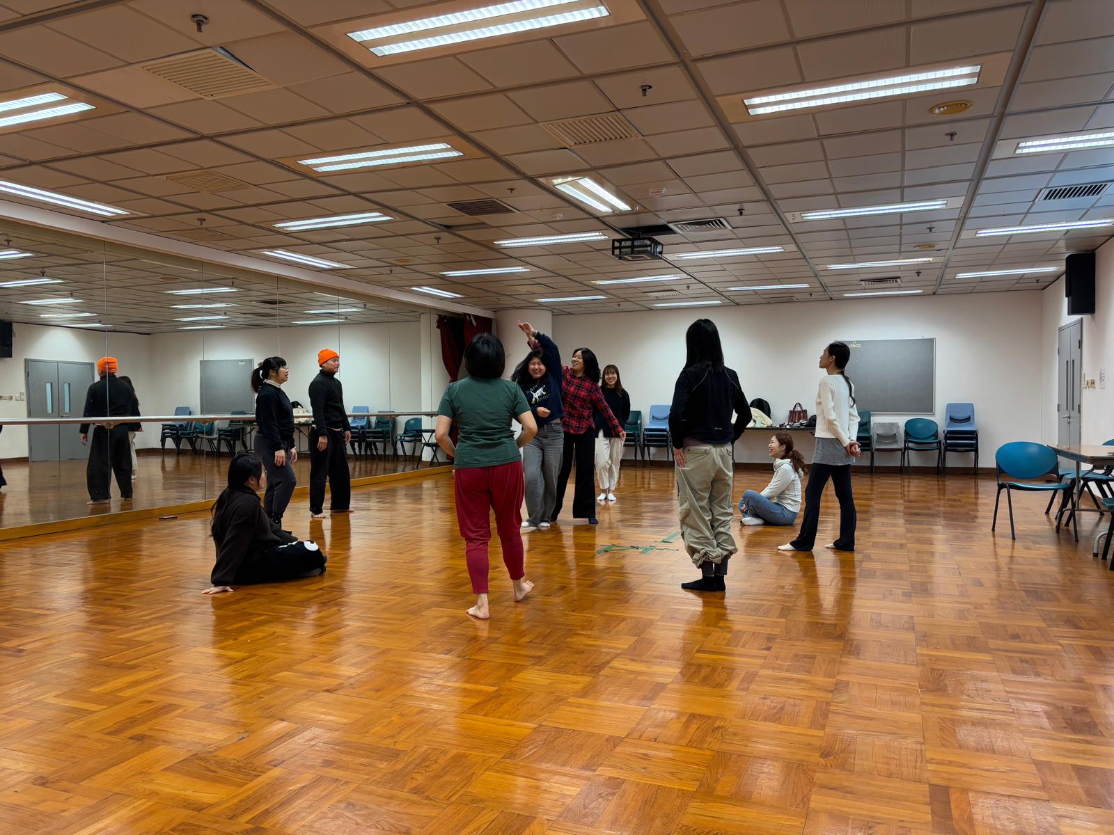 The students were engaging in contact improvisation.
