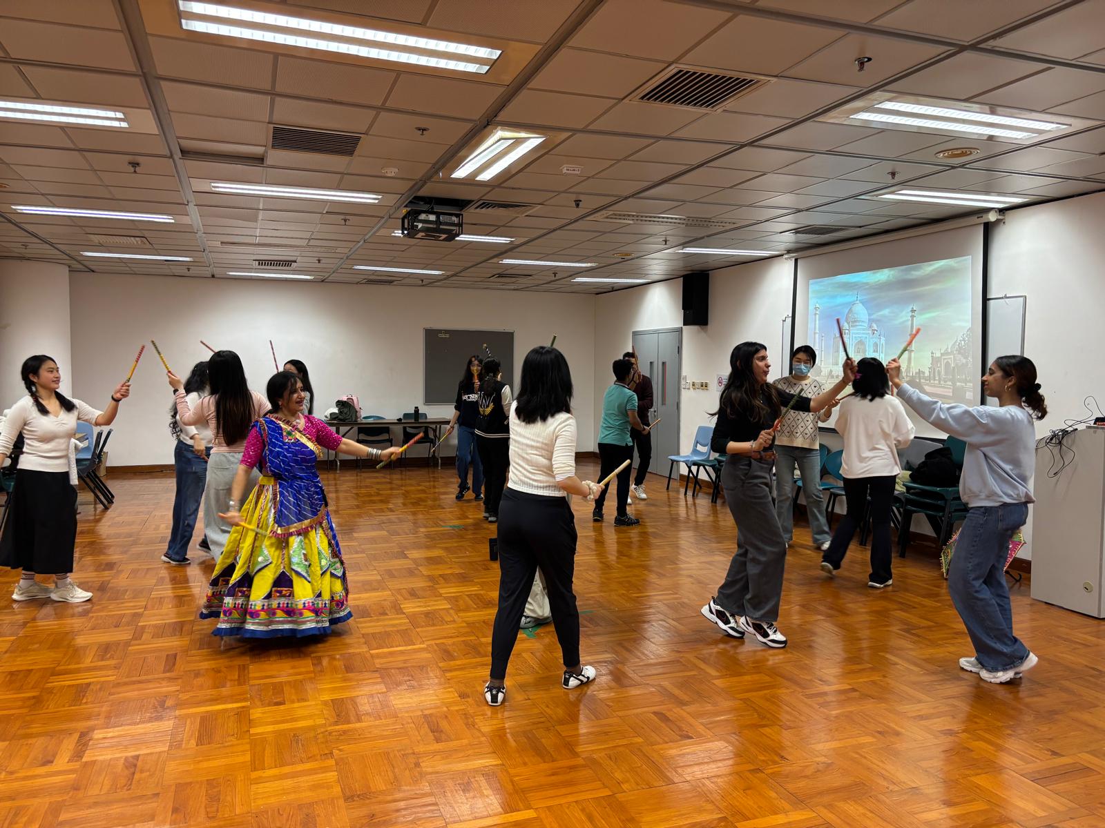 The students were learning Bollywood dance.