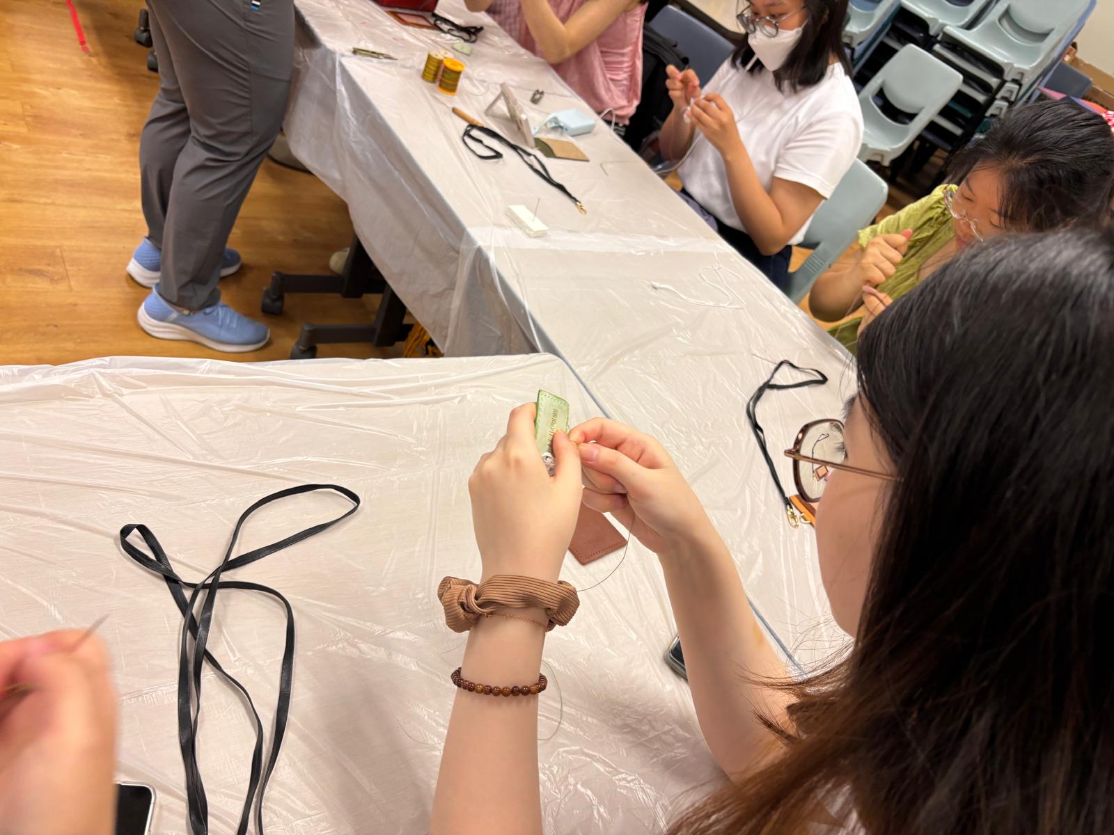 The students were making leather products.